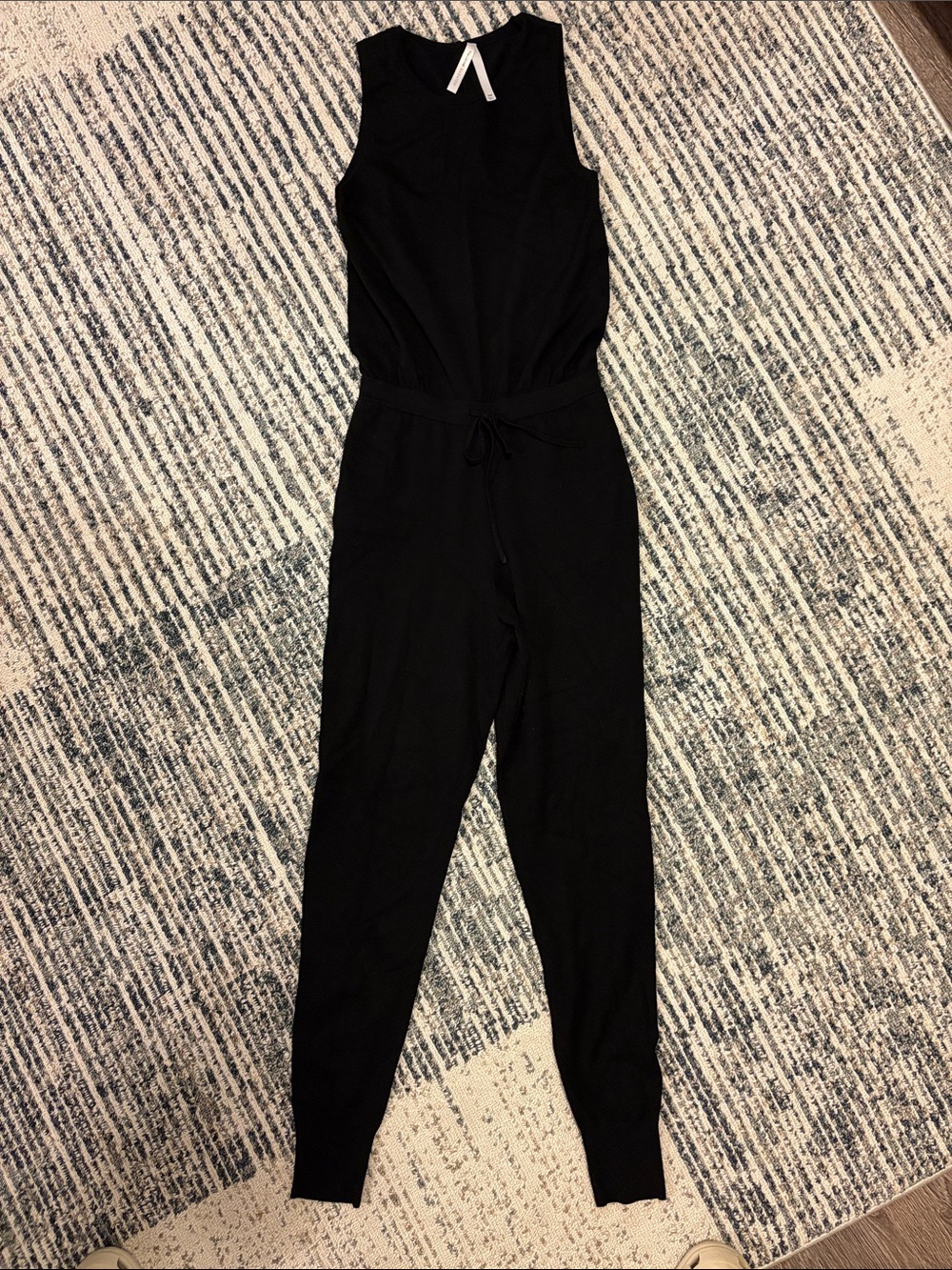 Aritzia Babaton Black Sleeveless Jumpsuit with Drawstring Waist